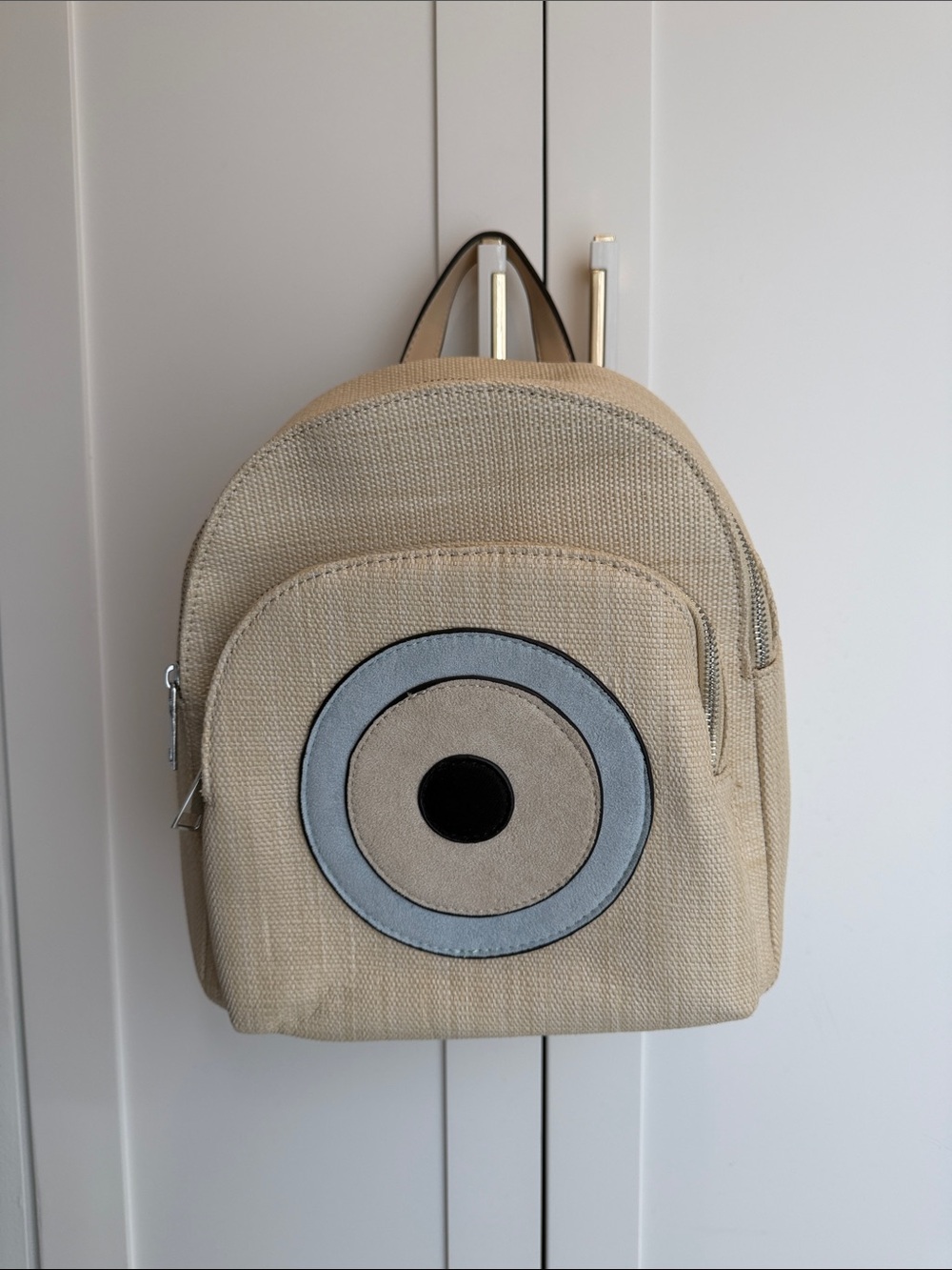 Beige Circle Accent Mini Backpack - Bought in Greece